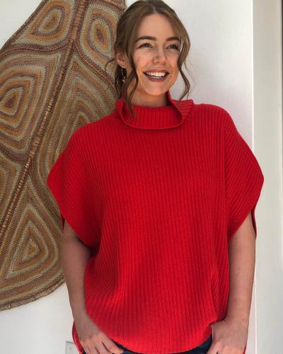 Just in: Ribbed funnel neck